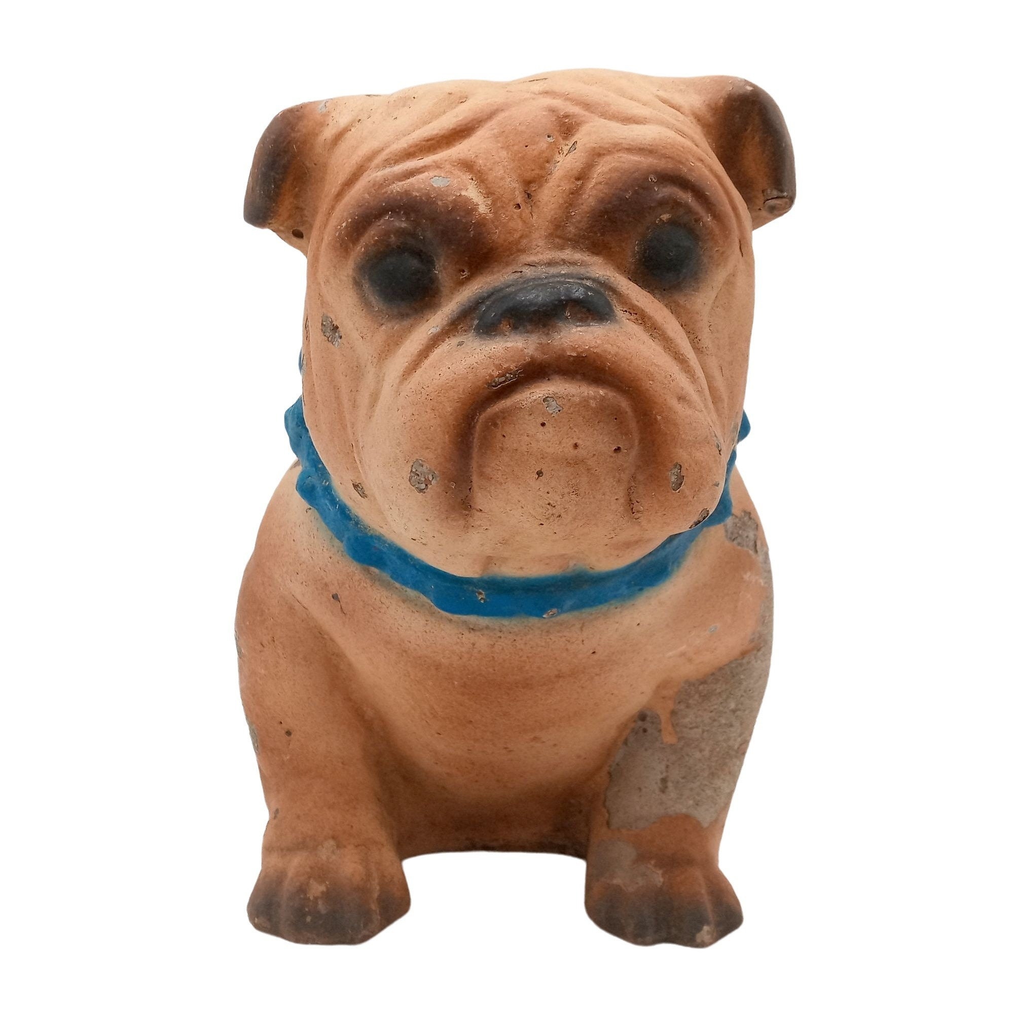 Vintage Bulldog Cement Sculpture Dog Mack Puppy Yard Art Concrete Statue 7 Inch