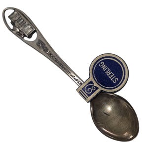 Monticello Sterling Silver Souvenir Salt Spoon Vintage Miniature Collectible Souvenir