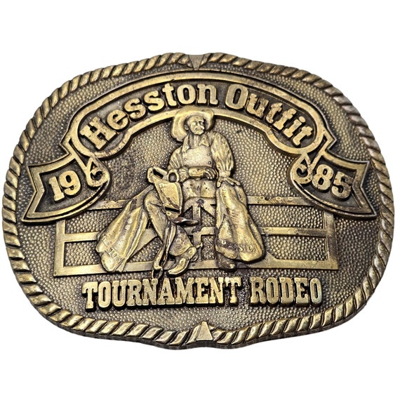 Hesston Rodeo Belt Buckle 1985 PRCA Outfit Tourna… - image 2