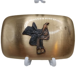 Horse Saddle Belt Buckle Cowboy Western Wear Country Vintage Rodeo