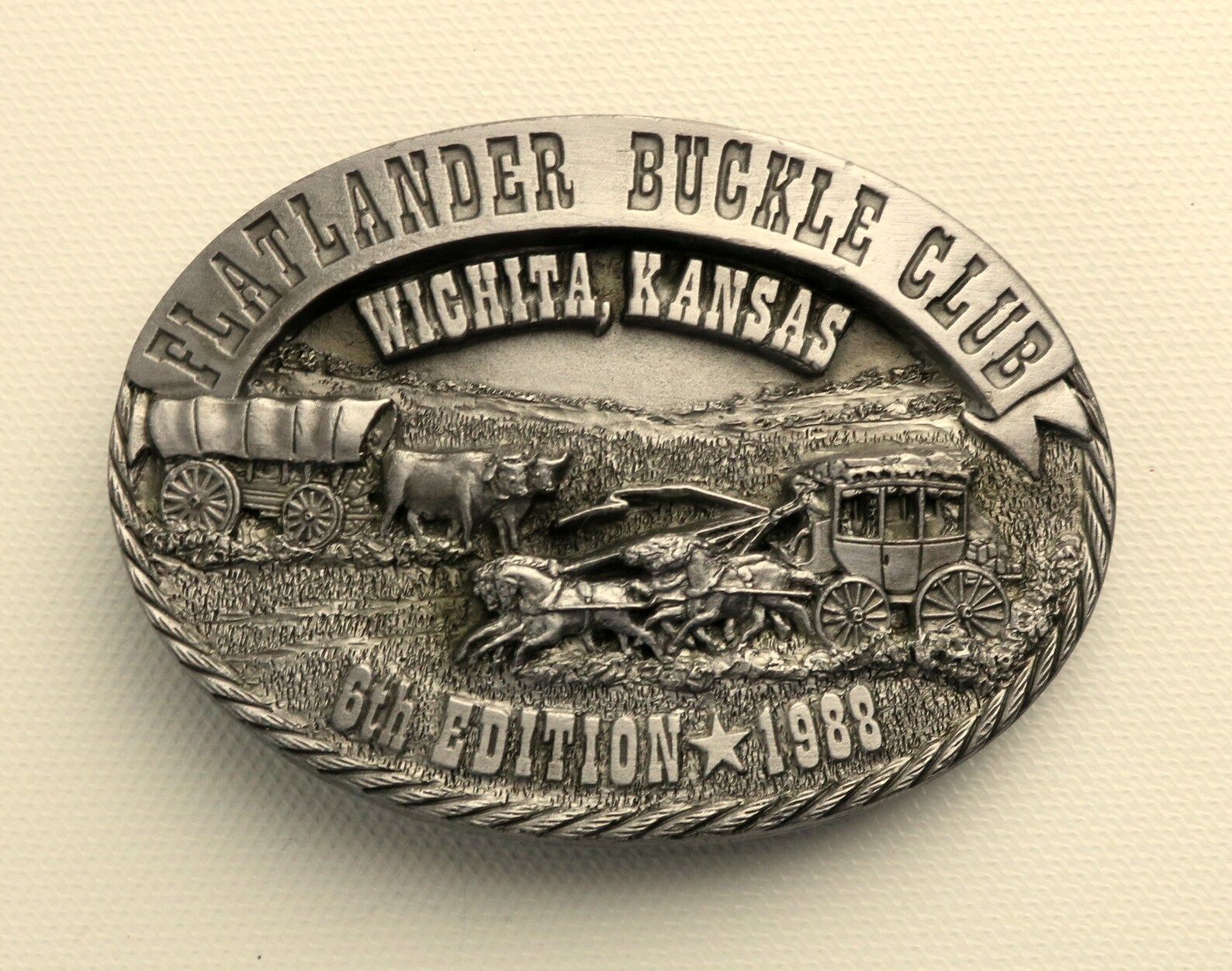 Flatlander Belt Buckle Club 1988 Covered Wagon Stagecoach Line - Etsy