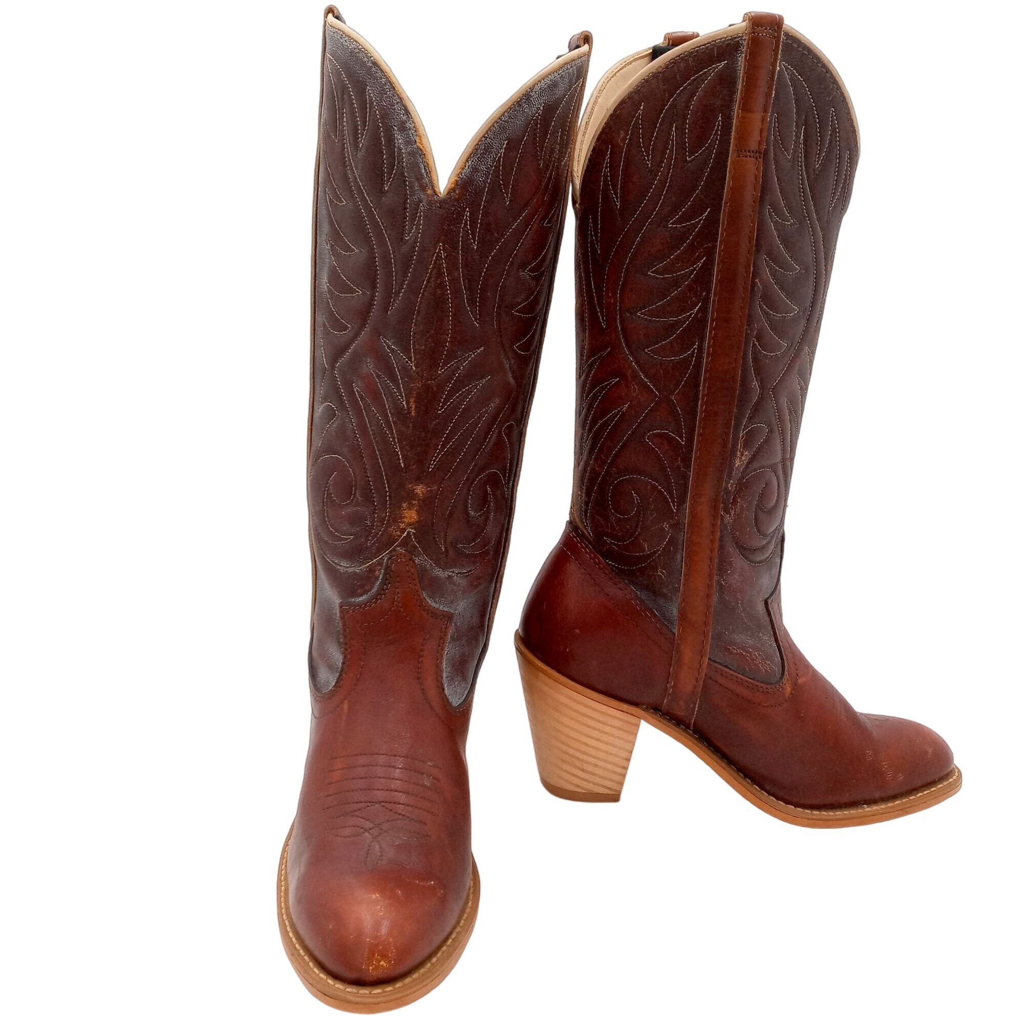 K-5687】希少 レア Acme Boots ウェスタンブーツ カウボーイブーツ 馬 
