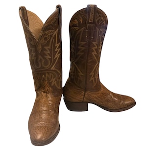 Cristobal Romero Cowboy Boots Brown Leather Mens 7.5 Western Wear Vintage