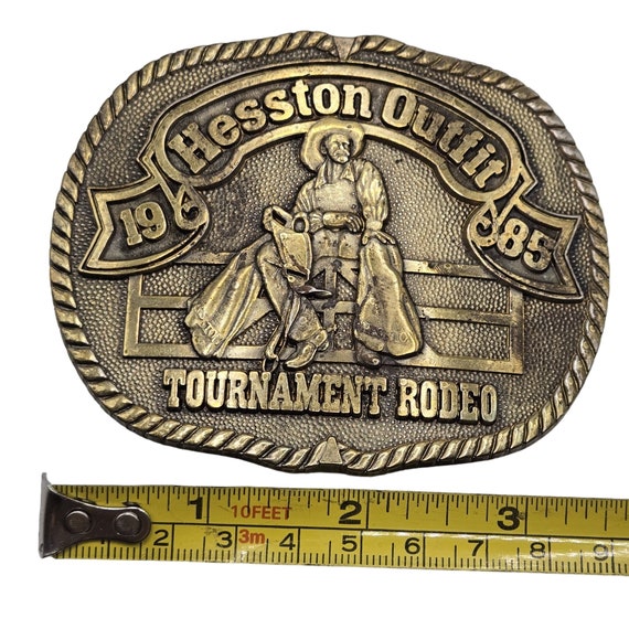 Hesston Rodeo Belt Buckle 1985 PRCA Outfit Tourna… - image 3