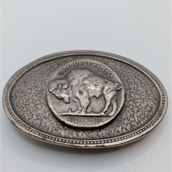 Buffalo Nickel Belt Buckle Five Cents 1979 Vintag… - image 5