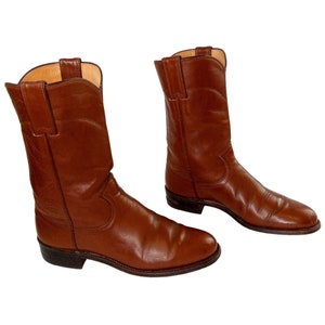 Justin Cowboy Boots Braun Leder Damen B Ropers Cowgirl Schuhe