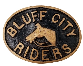 Bluff City Riders Belt Buckle Horse Riding Equestrian Tennessee TN Vintage Western