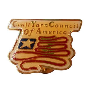 Craft Yarn Council Of America Pin Hut Revers Pinback Brosche Vintage Crafter Fibre Artist