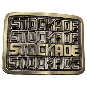 Vintage Stockade Belt Buckle Promotional Sirloin Advertising Agriculture Western Wear