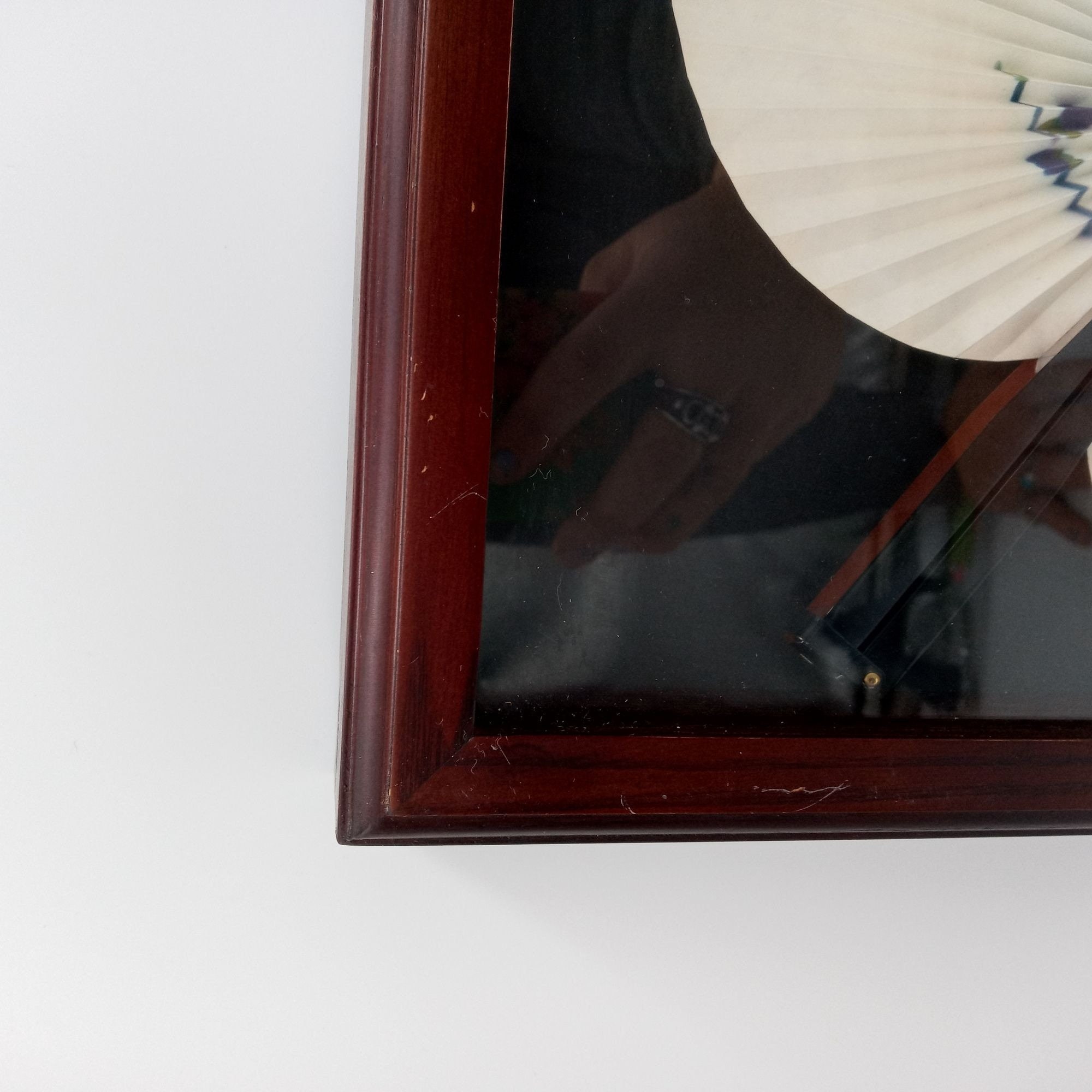 Fan Shadow Box Exotic Bird Folding Fan Framed Vintage Shadowbox People Republic of ...