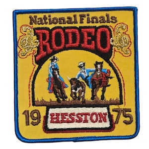 1975 NFR Rodeo Patch National Finals Vintage Steer Wrestling Hesston Cowboy