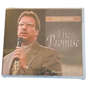 May include: A CD case featuring Loren Larson with the title "The Promise." The cover shows a man in a suit holding a microphone. The words "Preaching CD" are printed at the bottom.