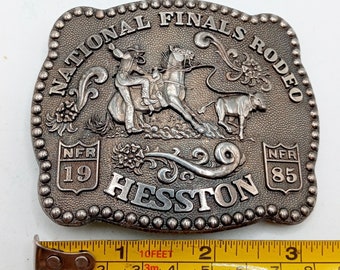 Vintage Rodeo Belt Buckle 1985 NFR Tie Down Roper Cowboy National