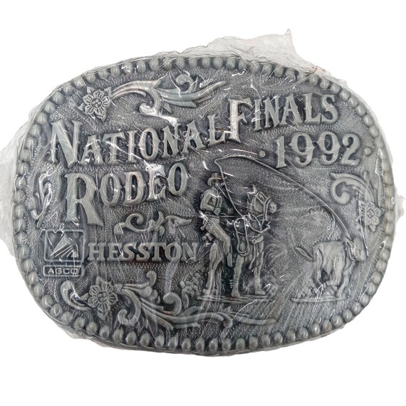 1992 Hesston NFR Belt Buckle Youth Size Calf Roping Kids Etsy