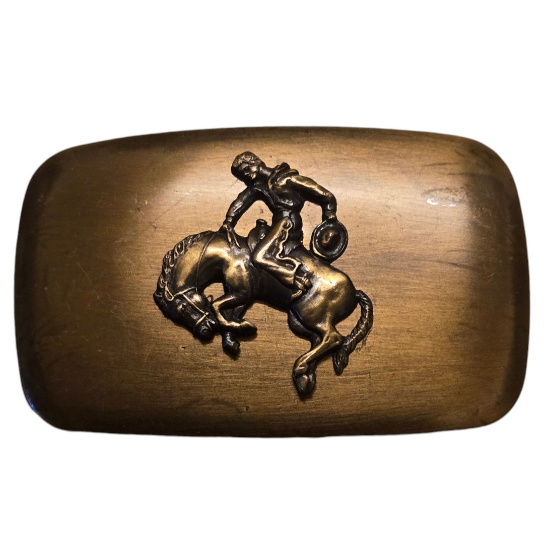 Bronc Rider Belt Buckle Vintage Chambers Cowboy Bucking Horse Rodeo ...