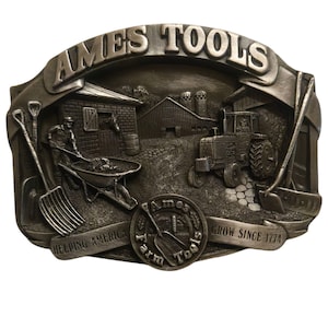 Boucle de ceinture Ames Tools Farm Limited Edition 1989 Aider l&#39;Amérique à grandir