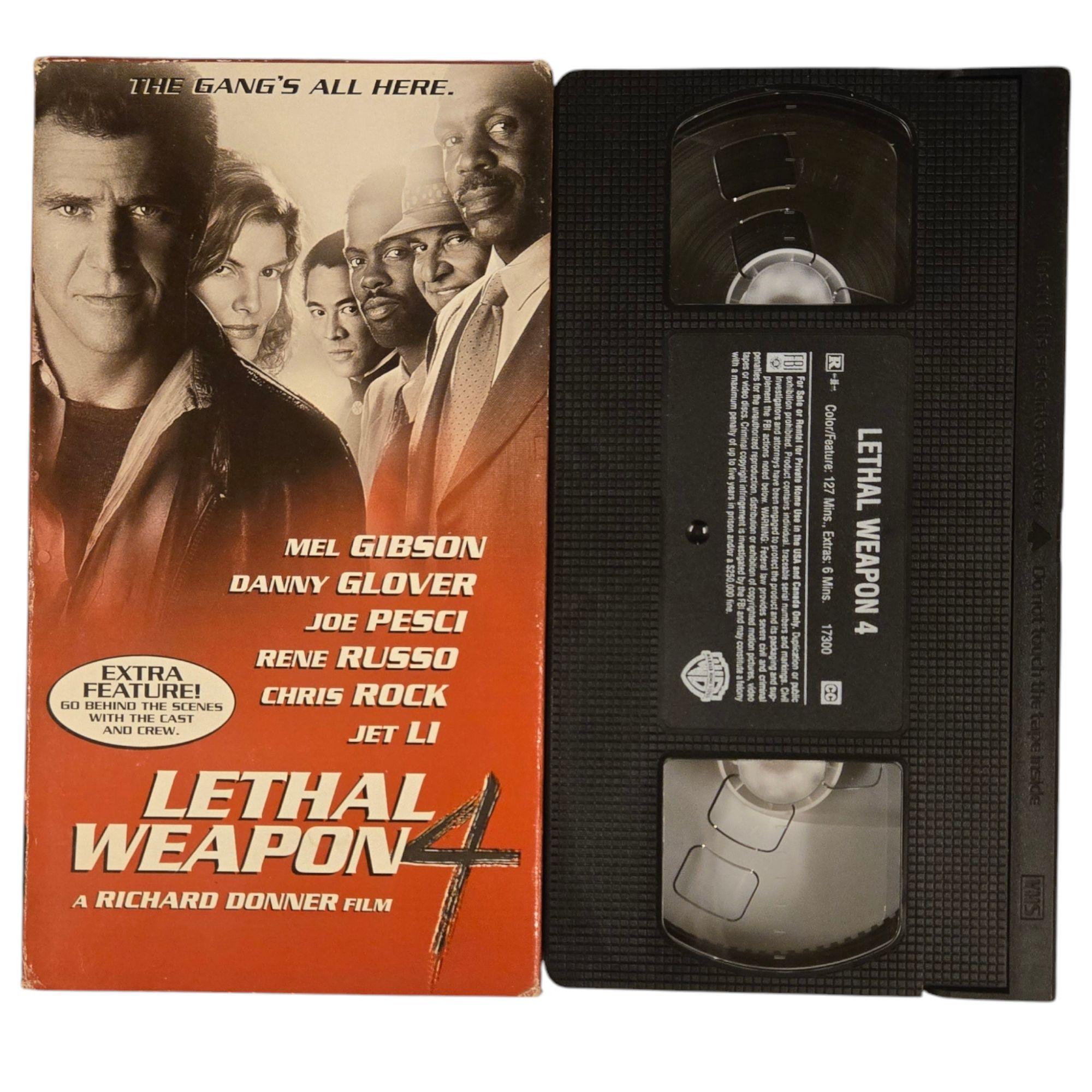 Lethal Weapon 4 VHS Tape 1998 Action Movie Mel Gibson Danny Glover