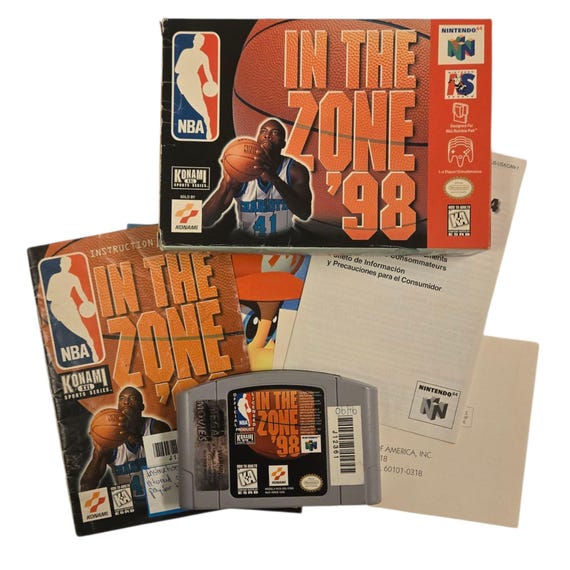 NBA Basketball in the Zone 98 Nintendo 64 Game Vintage N64 Ex