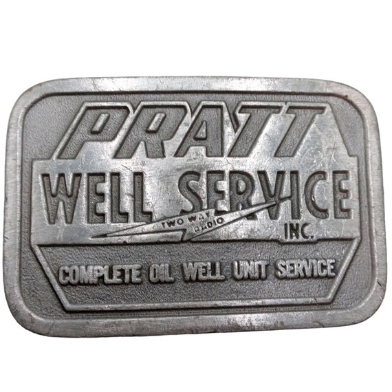 Pratt Well Service Belt Buckle Vintage Oil Roughn… - image 1