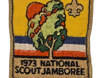 Parche vintage coleccionable del Jamboree Scout Nacional de 1973 de Boy Scouts of America BSA