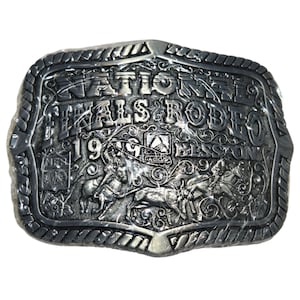 1999 NFR Rodeo Belt Buckle NOS National Finals Team Roper Roping Vintage