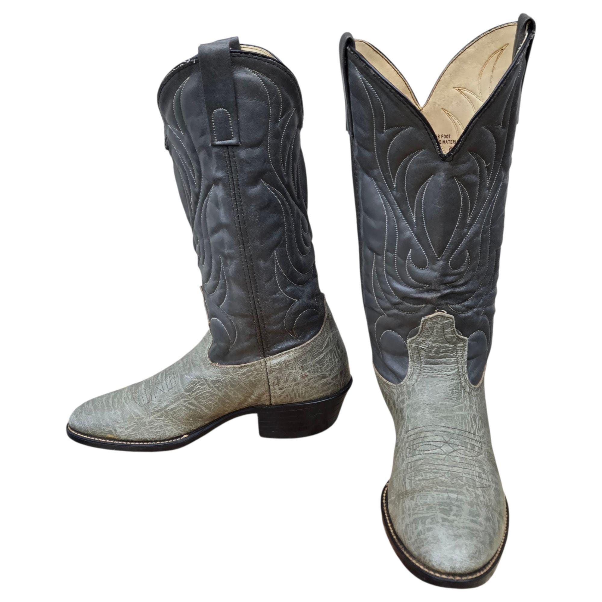 Ramrods Cowboy Boots Gray 9 D Vintage Western Wear Rodeo 