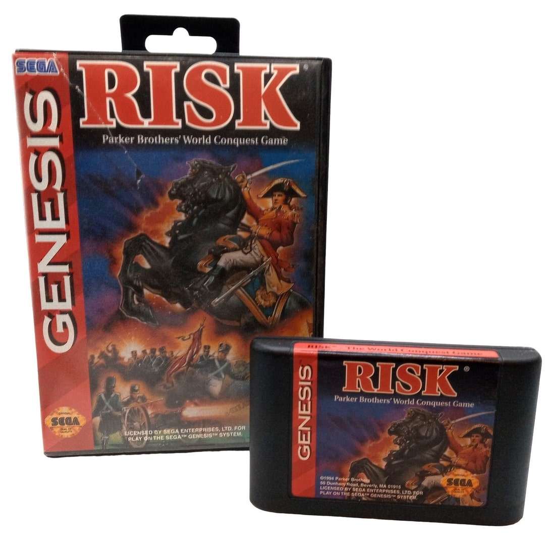 Sega Genesis Risk Game Cartridge and Box Vintage Gamer Parker