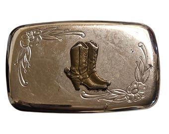 Cowboy Boots Belt Buckle Vintage Western Rodeo Country Rockabilly
