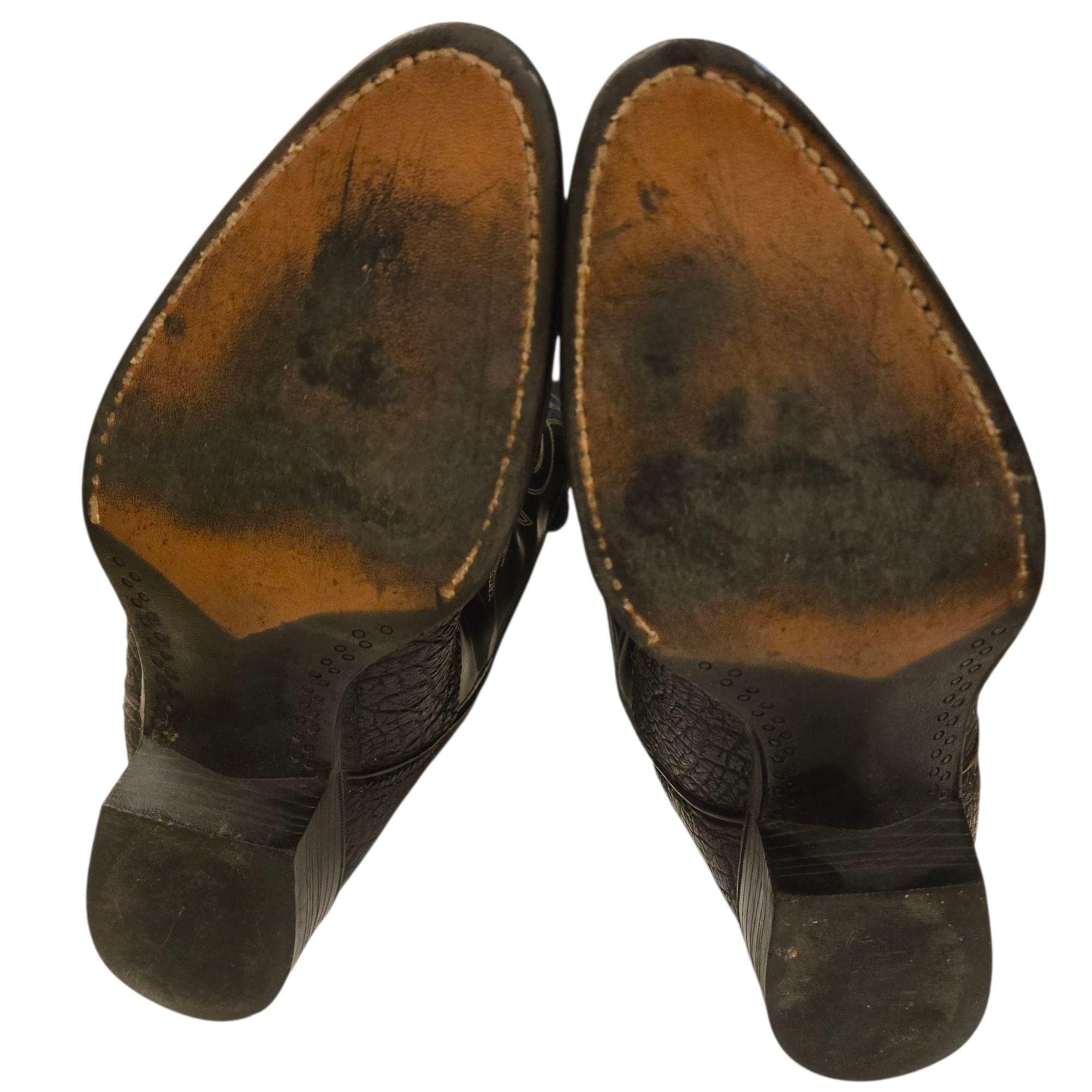 Bronco Black Cowboy Boots Mens 9 EE Extra Wide Man Made Material Vintage Western 1940 main image 3