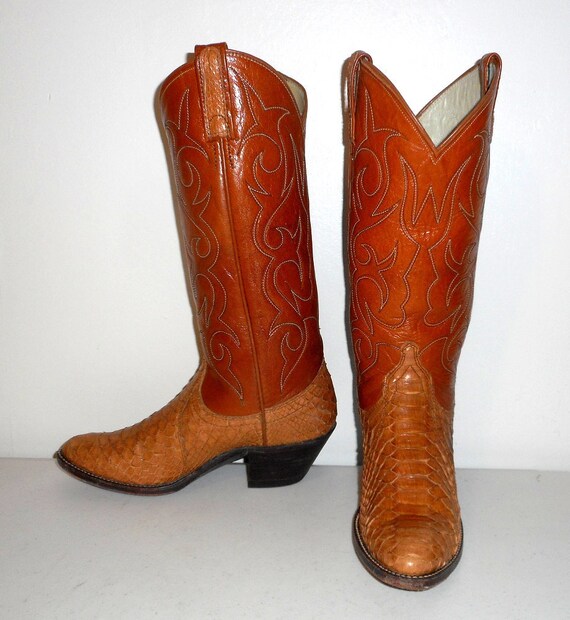 red snakeskin cowboy boots