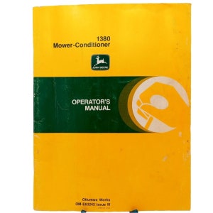 John Deere 1380 Mower Conditioner Operators Manual Vintage Tractor