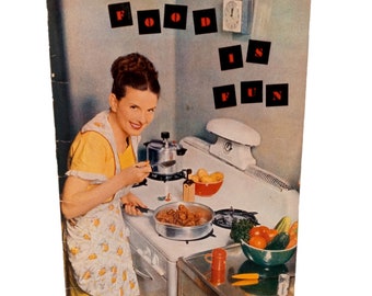 La comida es divertida Libro de cocina Vintage American Gas Association Retro Recetario Cocina coleccionable