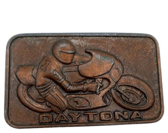 Daytona Bike Belt Buckle Motorcycle Race Florida International Speedway Cycle Vintage