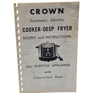 Crown Automatisk Elspis Fritös Recept Instruktionshäfte Kokbok