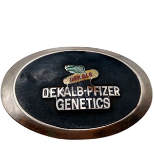 Dekalb Belt Buckle Vintage Agriculture Pfizer Genetics Farm Farming Seeds Ag Corn Wings Illinois