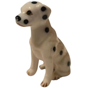 Vintage Dalmatian Dog Figurine Collectible Black White 3 inch