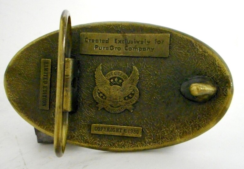 PureGro Co 1980 Vintage Belt Buckle Limited Edition Pure Grow Distressed Indie Folk