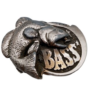 Bass Fishing Belt Buckle Vintage Distressed Fish Fisherman Well Worn Country