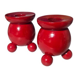 Vintage Set of 2 Candleholders Made in Sweden Mid Century Christmas Decor