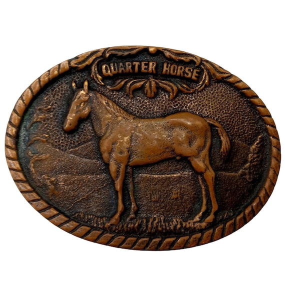 Quarter Horse Belt Buckle Vintage Cowboy Western … - image 1