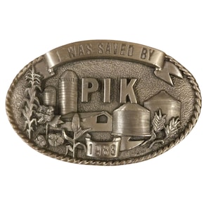 Boucle de ceinture Iowa vintage 1983 J&#39;ai été sauvé par un paiement en nature par PIK Farmer Farm