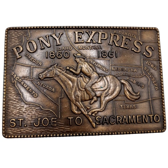 Pony Express Belt Buckle Wild West Western Wear Vi