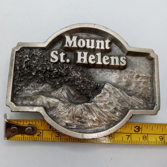 Mount St Helens Belt Buckle Vintage Volcano Strat… - image 3
