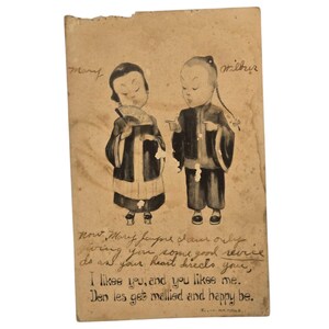 Postal ilustrada vintage de Eb Kemble USADA TAL CUAL Me gustas