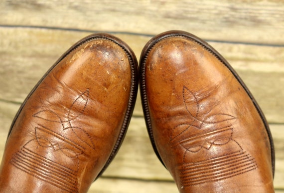 Loveless Cowboy Boots Custom Brown Leather Womens… - image 9