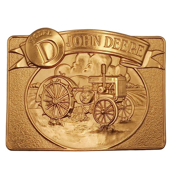 John Deere Belt Buckle Antique Model D Tractor Li… - image 1