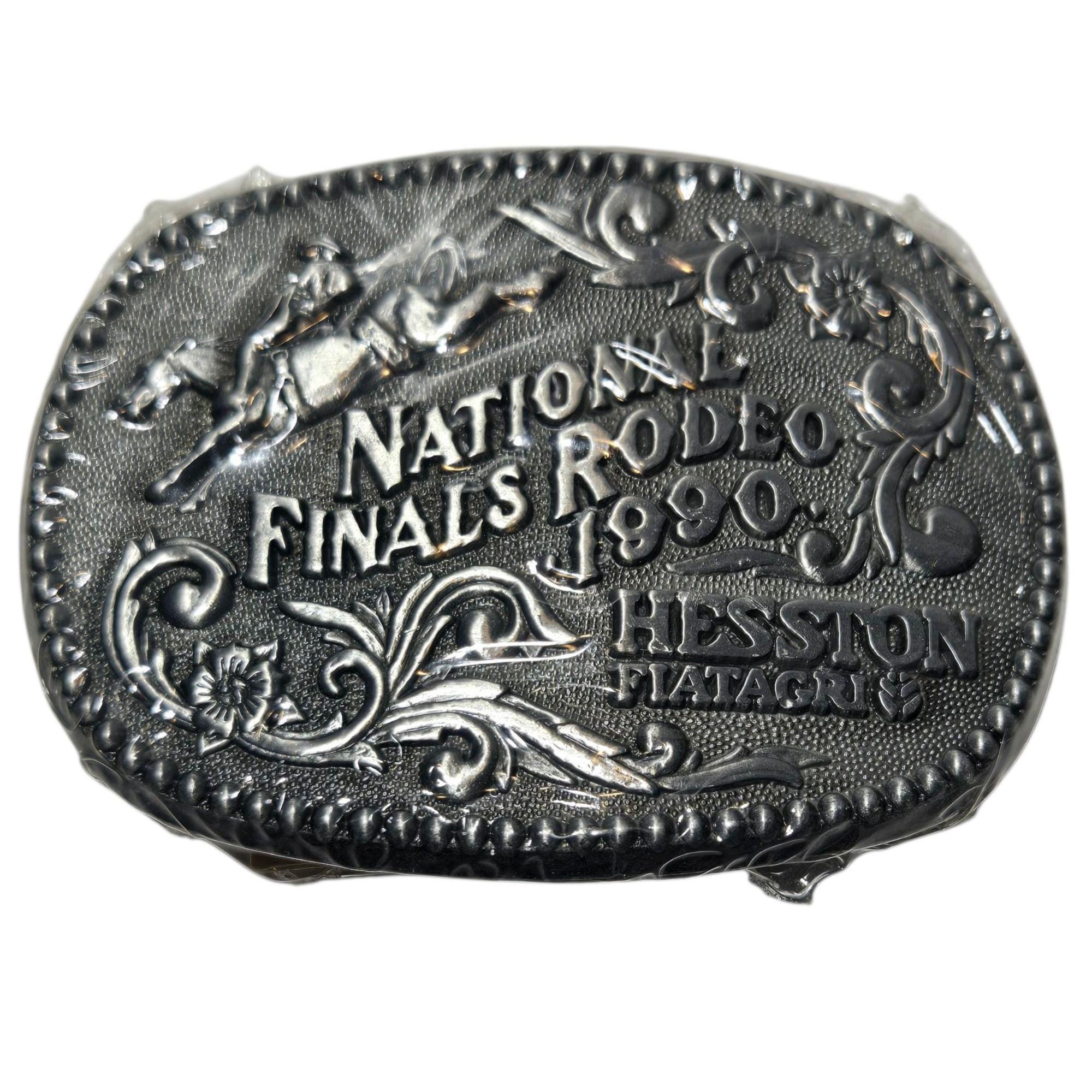 1990 NFR Rodeo Belt Buckle KIDS Small Cowboy NOS Vintage National