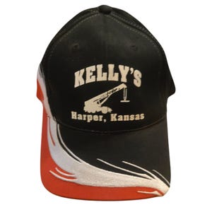 Kellys Crane Harper Kansas Black Red Baseball Cap hat Adjustable KS Dad