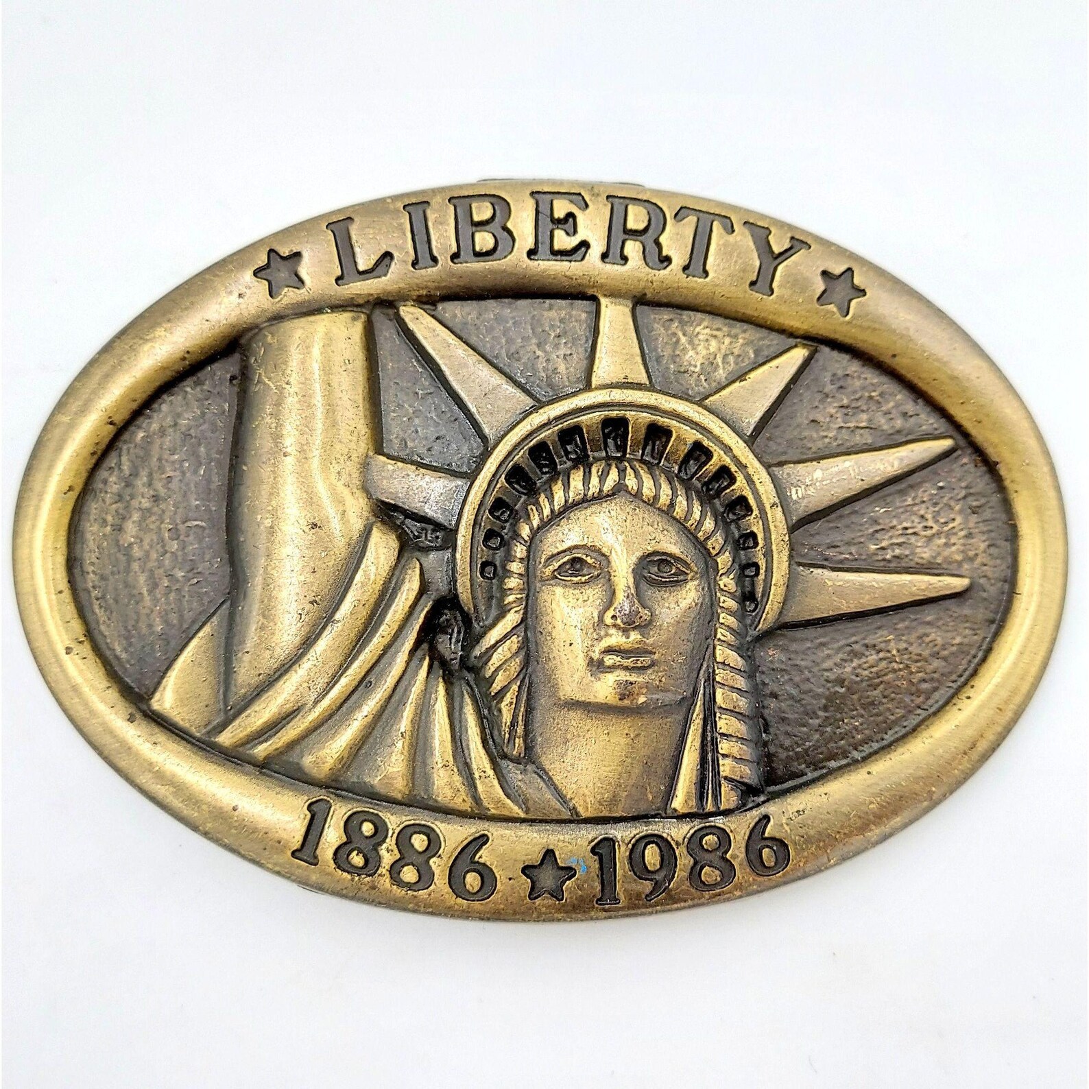 Boucle De Ceinture Collector 100 Years Of Liberty Statue Of Liberty - Année 1986, Laiton, Jamais Utilisée