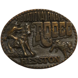 1978 NFR Belt Buckle Hesston National Finals Rodeo Calf Roper 1970s Western